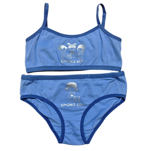 OEM Girls' Blue Cotton Bralette နှင့် Panty Set