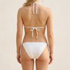 Set bikini a triangolo con texture occhielli bianchi da donna OEM