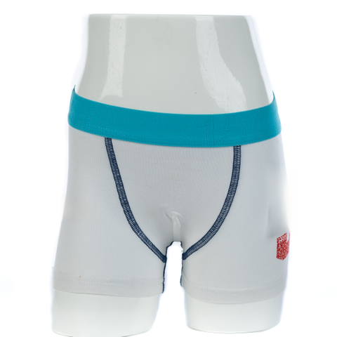 Boxer da bambino in cotone bianco con stampa (JMC31018)